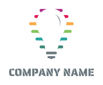 advertising logo image rainbow lines behind light bubble icon