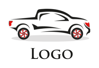 Automotive shop logo racing tire with rim