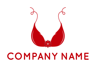 apparel logo icon red bikini top with flower