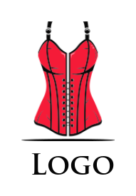 apparel logo icon red corset with strings