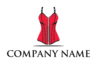 apparel logo icon red corset with strings - logodesign.net