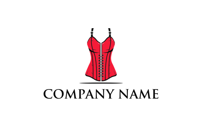 apparel icon red corset with strings -design.net