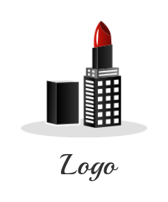 make a beauty logo icon red lipstick in building
