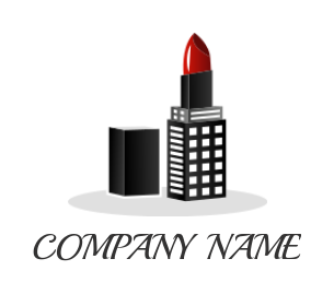 make a beauty logo icon red lipstick in building
