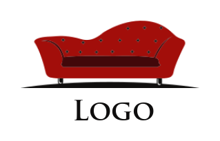 home improvement logo of red furniture settee