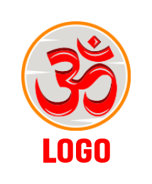 design a spirituality logo red om symbol in circle - logodesign.net