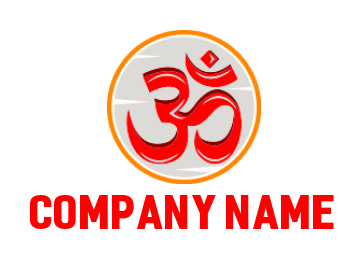 make a spirituality logo red om symbol in circle