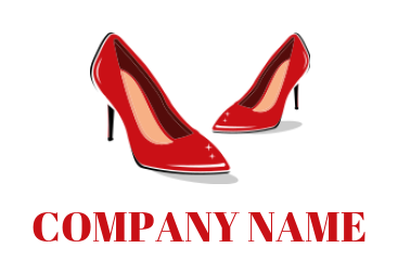 Red stiletto heels shoes logo template