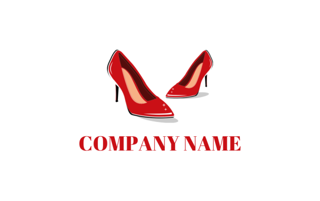 Red stiletto heels shoes logo template