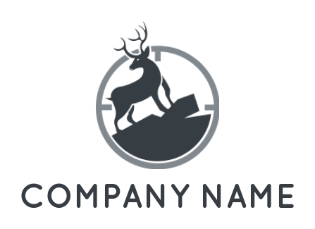 animal logo reindeer on the rock inside target