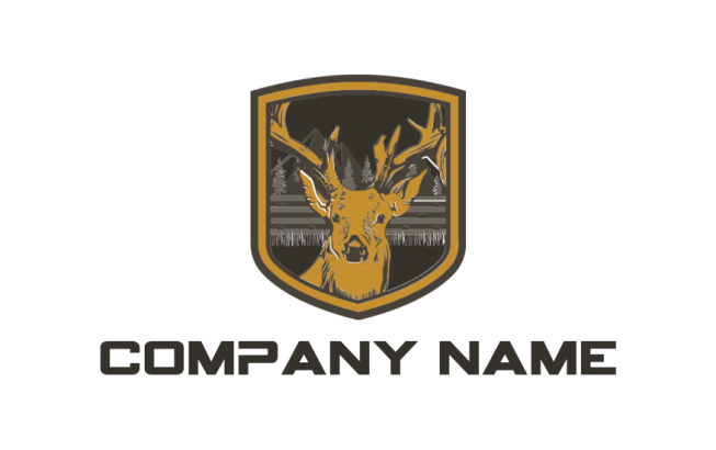 reindeer inside the shield emblem logo creator