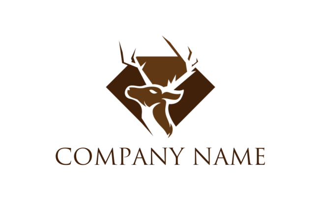 animal logo maker reindeer merged with diamond shape 