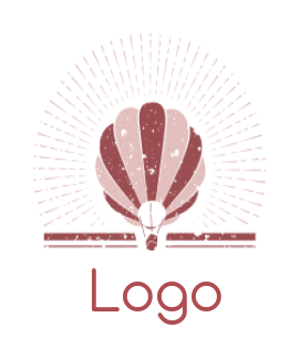 travel logo retro air balloon with star burst