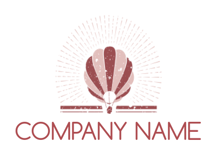 Travel logo retro air balloon star burst