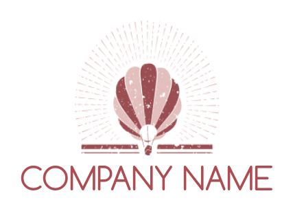 Travel logo retro air balloon star burst