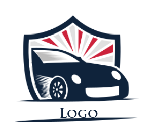 auto logo icon retro car bonnet in shield