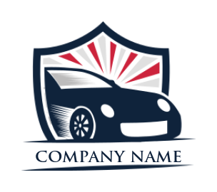 auto logo icon retro car bonnet in shield