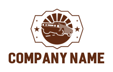 make an auto logo retro car inside emblem - logodesign.net