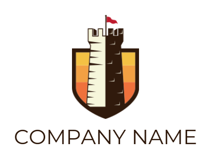 security logo online retro castle inside shield