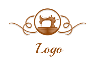 apparel logo icon retro sewing machine with ornaments - logodesign.net