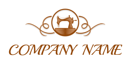 apparel logo icon retro sewing machine with ornaments - logodesign.net