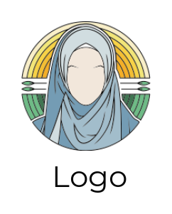 create an apparel logo retro style hijab
