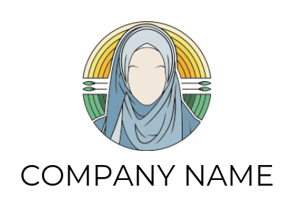 retro style hijab logo