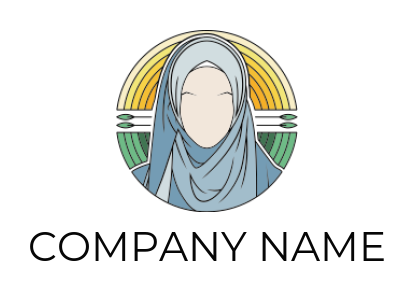 create an apparel logo retro style hijab