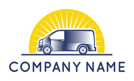 create a transportation logo retro van with sun - logodesign.net
