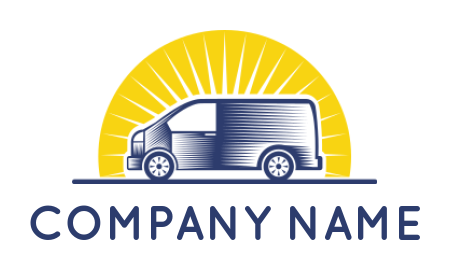 create a transportation logo retro van with sun - logodesign.net