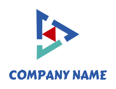 Media logo reverse play button in triangle