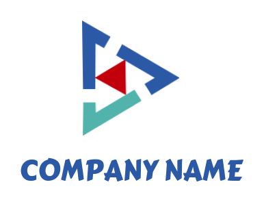 Media logo reverse play button in triangle
