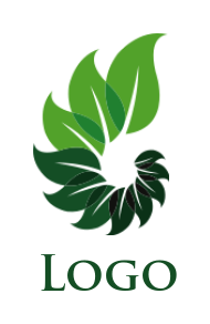 landscape logo icon revolving leaves form shell