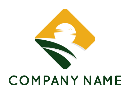 rhombus shape logo with the sun for Agriculture