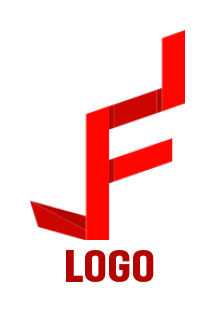 Design a Letter F logo made of ribbon
