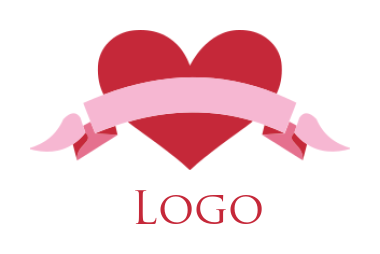 dating logo maker ribbon in front of a heart 