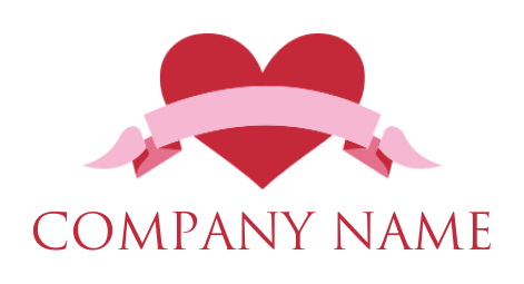 dating logo maker ribbon in front of a heart 