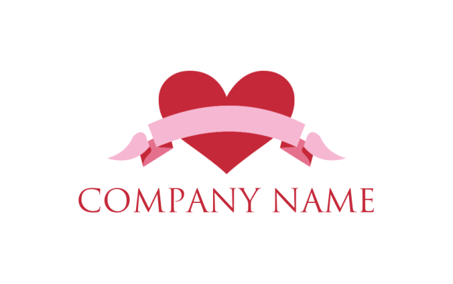 dating logo maker ribbon in front of a heart 
