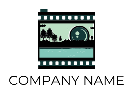 photography logo maker river inside film reel