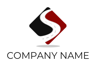 alphabet logo road forming Letter S in rhombus