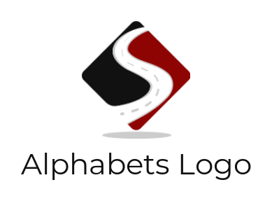 alphabet logo road forming Letter S in rhombus