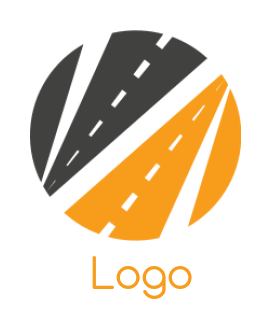 design a logistics logo roads inside the circle