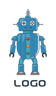 games logo online robot with a controller head