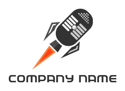 make a media logo rocket incorporated with microphone - logodesign.net