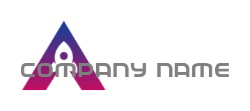 rocket  inside triangle shape forming letter A