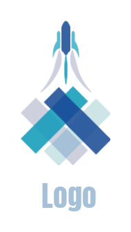 make a marketing logo rocket launch with smoke