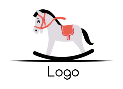 childcare logo icon rocking toy horse babysitter