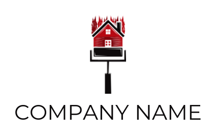 home improvement logo roller brush paint house