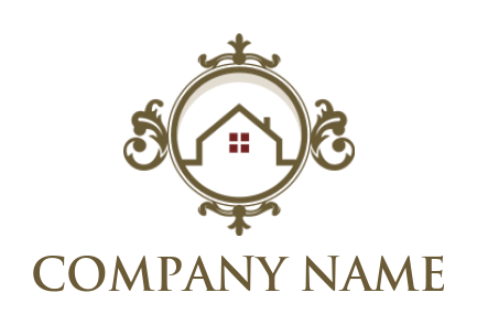 real estate logo roof with ornaments