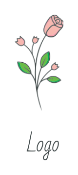 flower shop logo online roses with leaves